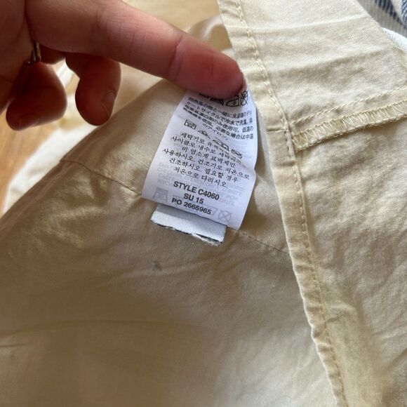 J.Crew 0 Skirt Blue White Stripe Linen Textured Zipper Mini Crossover Wrap Front - Picture 10 of 10